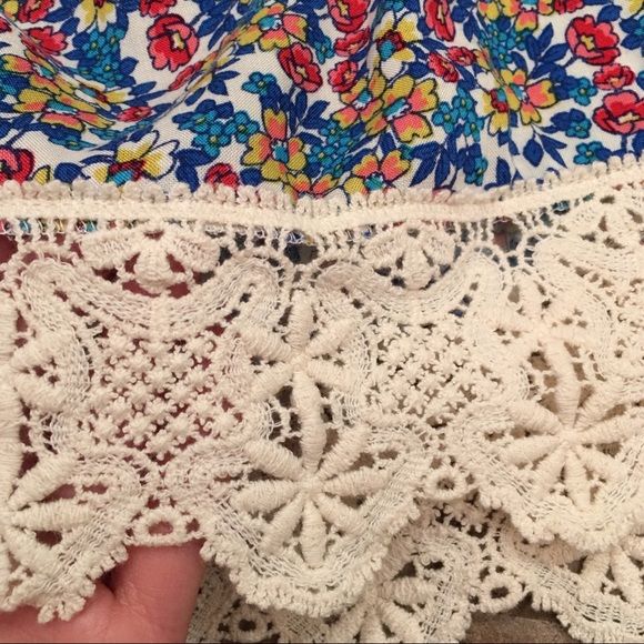 Socialite Nordstrom floral rayon lace hem skirt XS - Picture 2 of 6